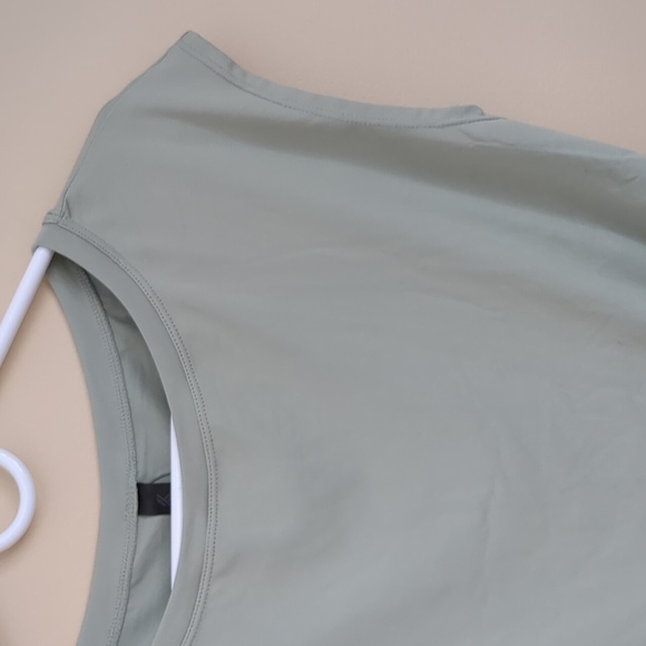 XS Solid Green Kyodan Tie Bottom Shirt Top Stretchy Lightweight - Picture 8 of 13